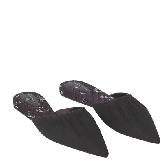 H&M x Brock Collection Black Pointed Mules Slip on Shoes Size 8 - Picture 1 of 4